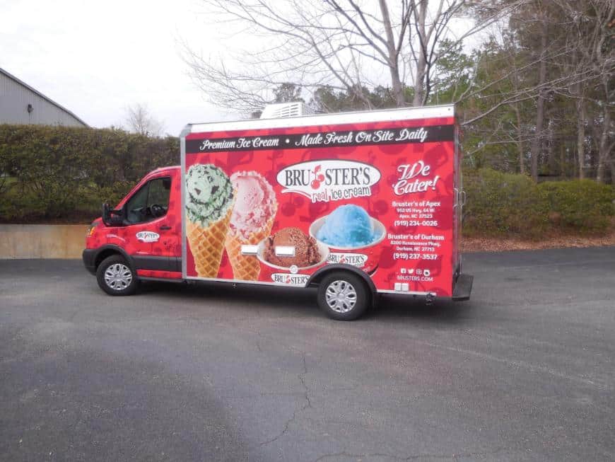 Cary digital printing: Bruster's Digitally Printed /Wrapped Ice Cream Truck