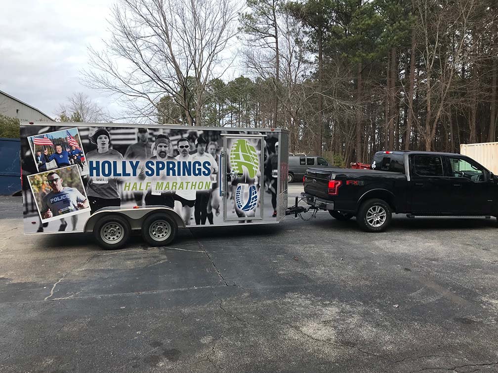 Holly Springs Half Marathon Vehicle Wrap Trailer